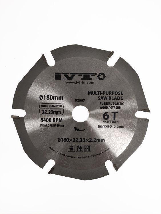 Изображение товара Многофункциональный пильный диск 6T/180 mm